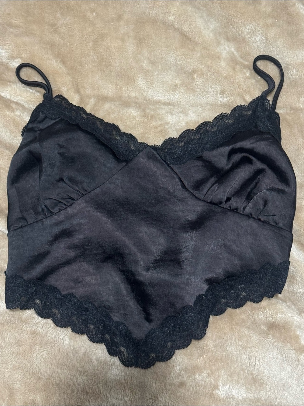 Black Lace Silk Tank Top